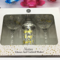 Cocktail Shaker com conjunto de óculos de martini